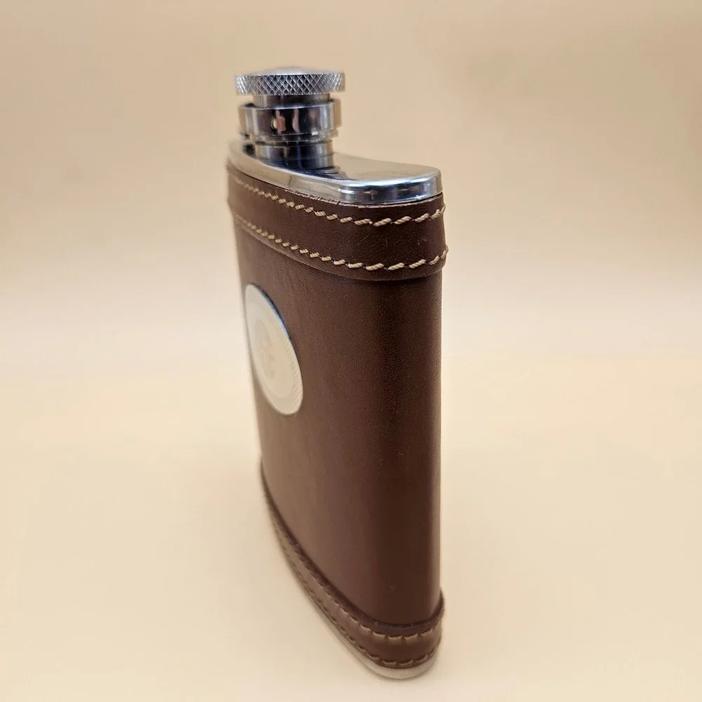 Stainless Steel Leather‎ Wrapped Flask 6oz Monogrammed MSE